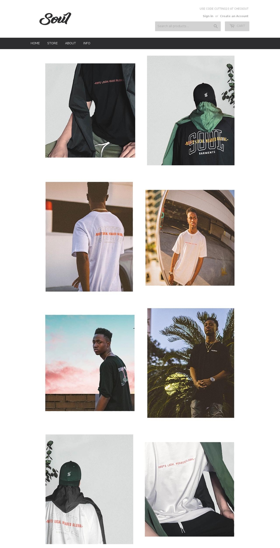 soulgarments.com shopify website screenshot