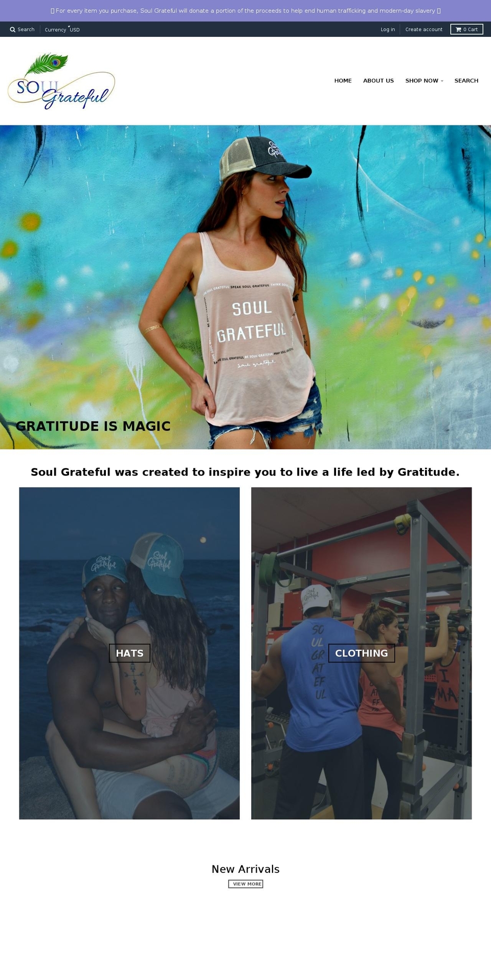 soulgrateful.com — Shopify storefront screenshot