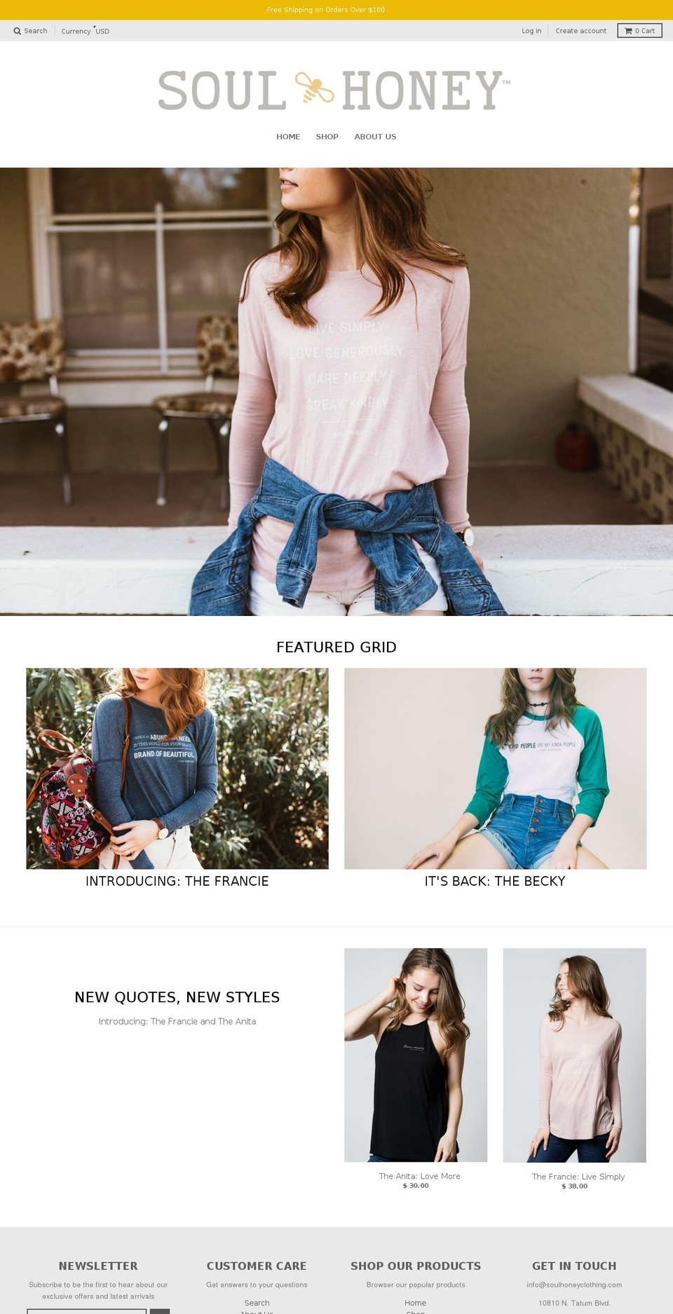 District Shopify theme site example soulhoneyclothing.com