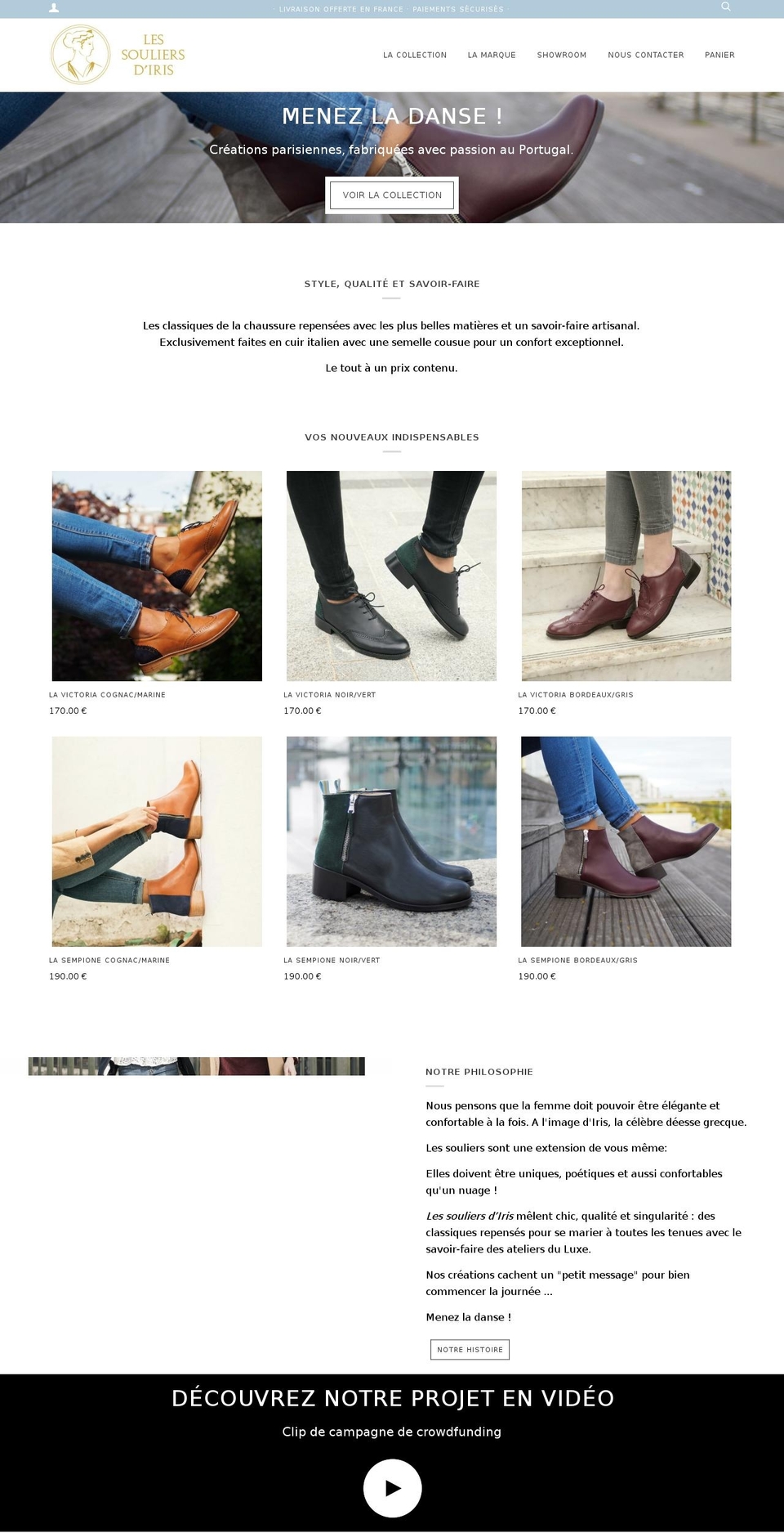 souliers-iris.com — Shopify storefront screenshot