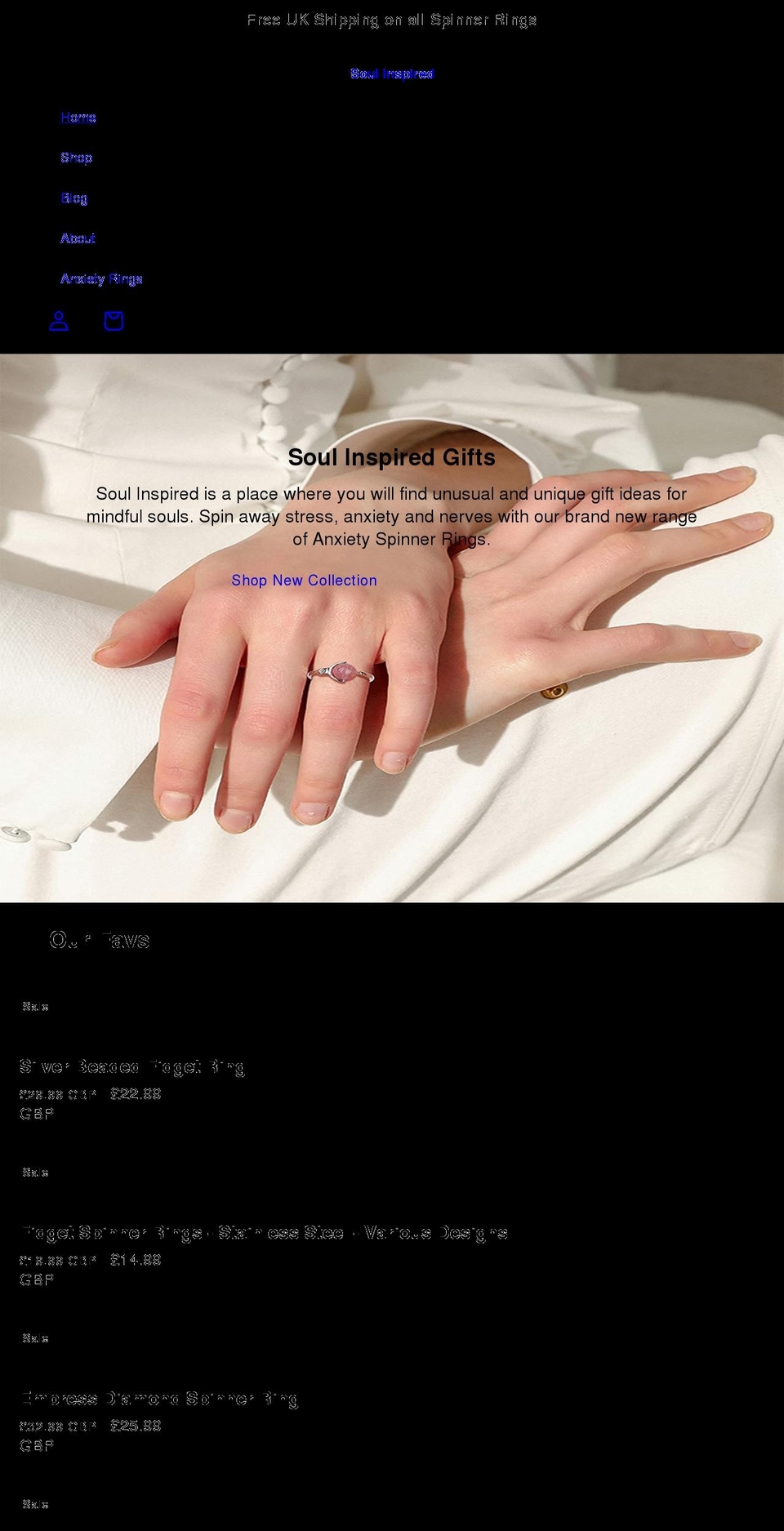 soulinspired.co.uk shopify website screenshot