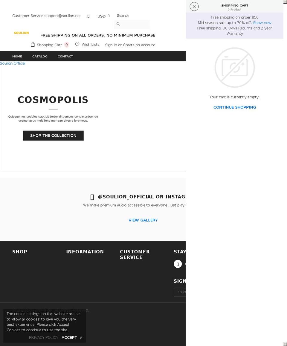 soulion.net shopify website screenshot