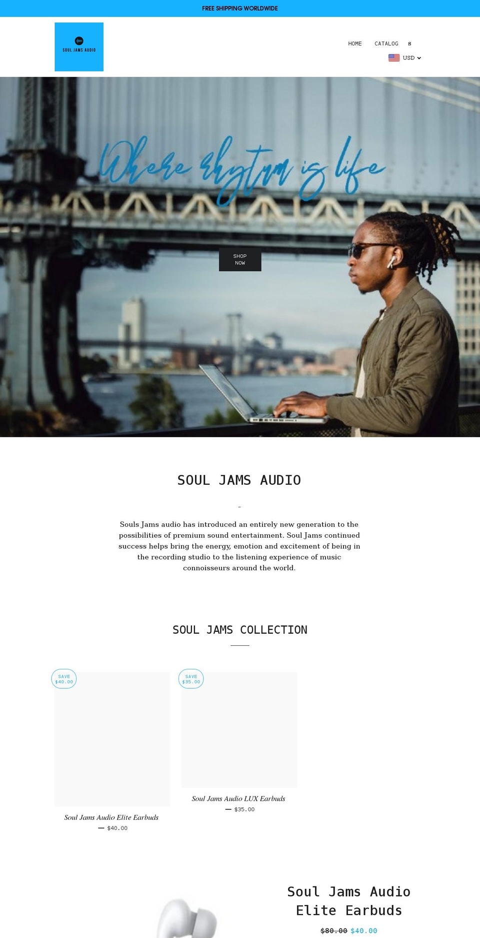 souljamsaudio.net shopify website screenshot