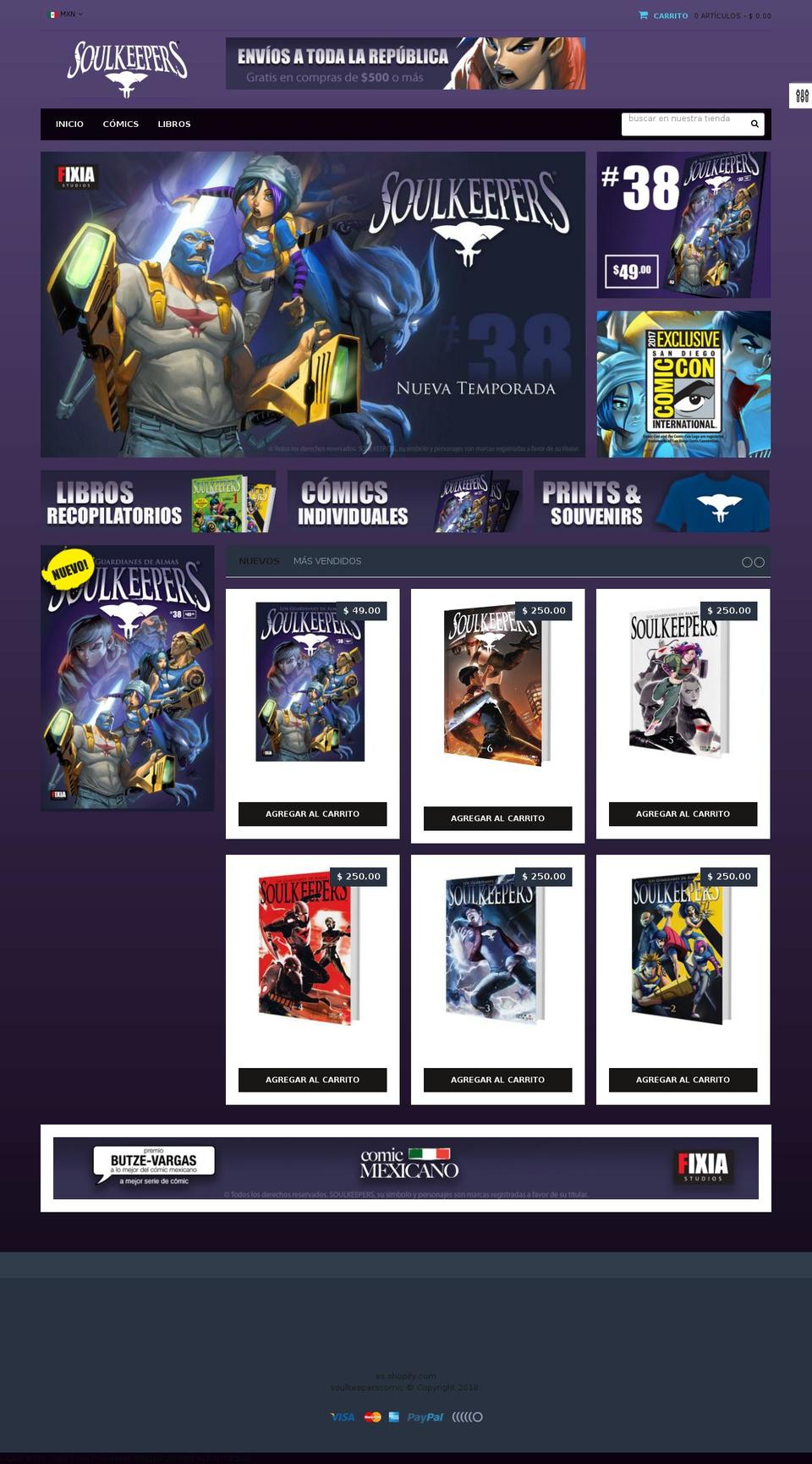 soulkeeperscomic.com — Shopify storefront screenshot
