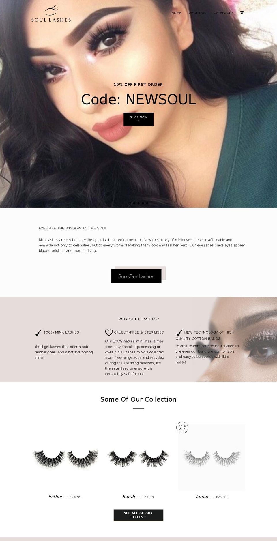soullashes.com shopify website screenshot