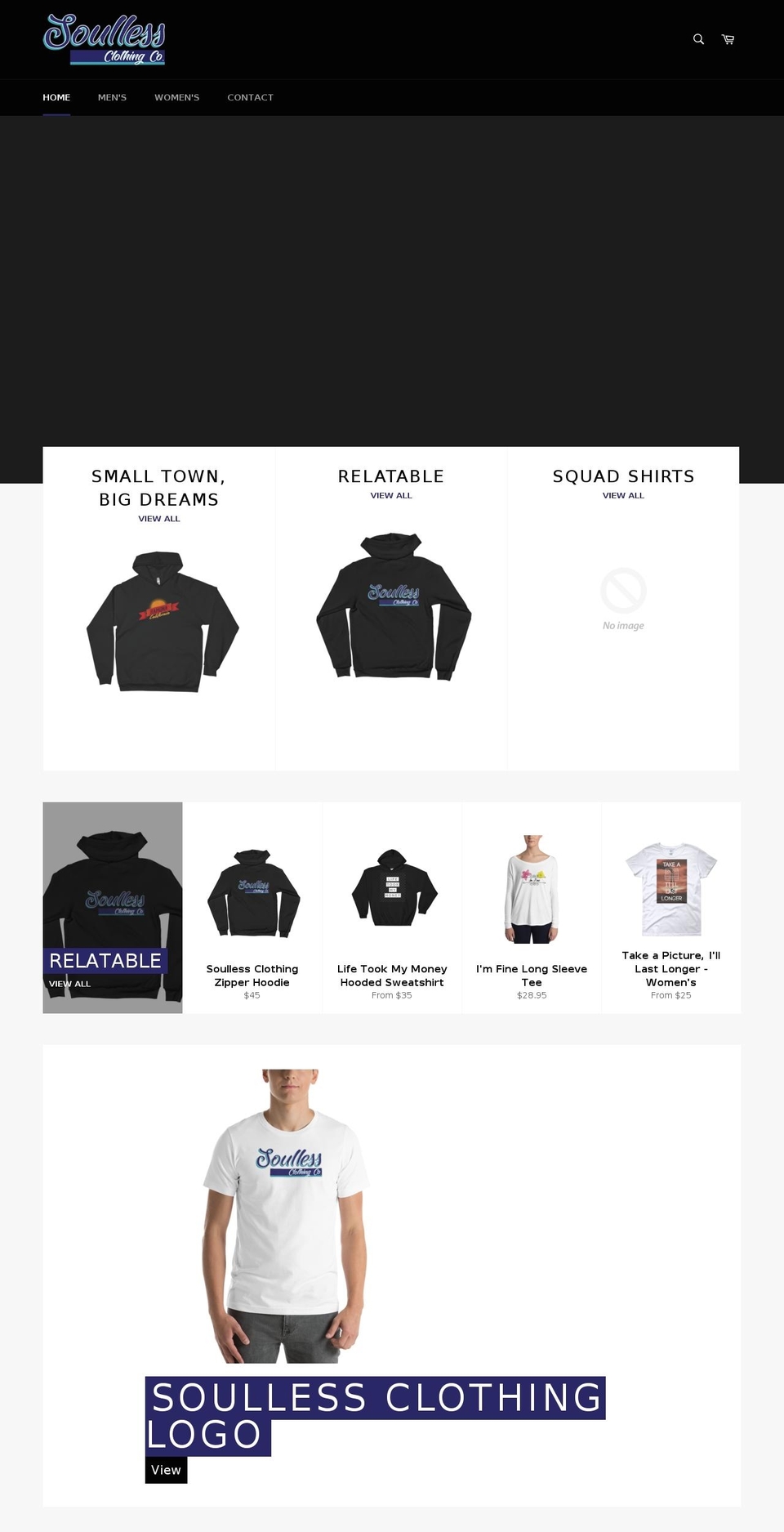 soullessclothing.com — Shopify storefront screenshot