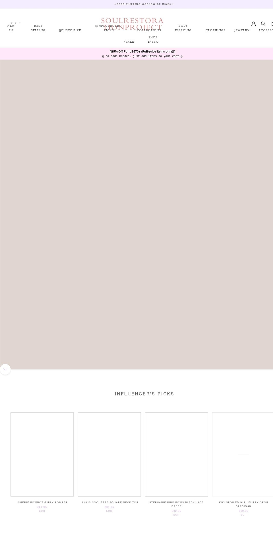 NEW THEME -- with Installments message Shopify theme site example soulrestorationproject.com