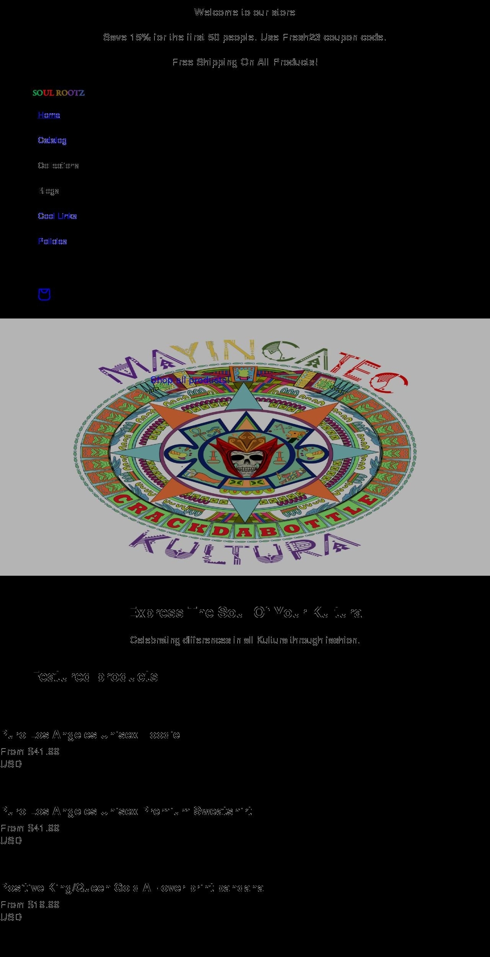 soulrootz.com shopify website screenshot