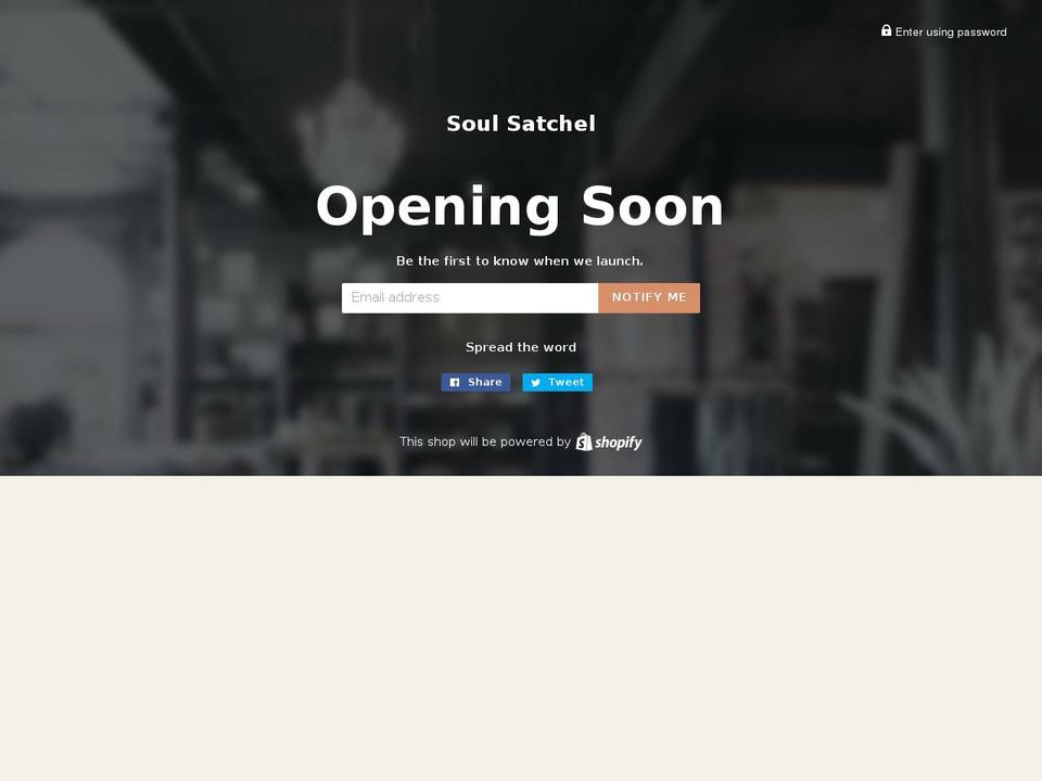 soulsatchel.com shopify website screenshot