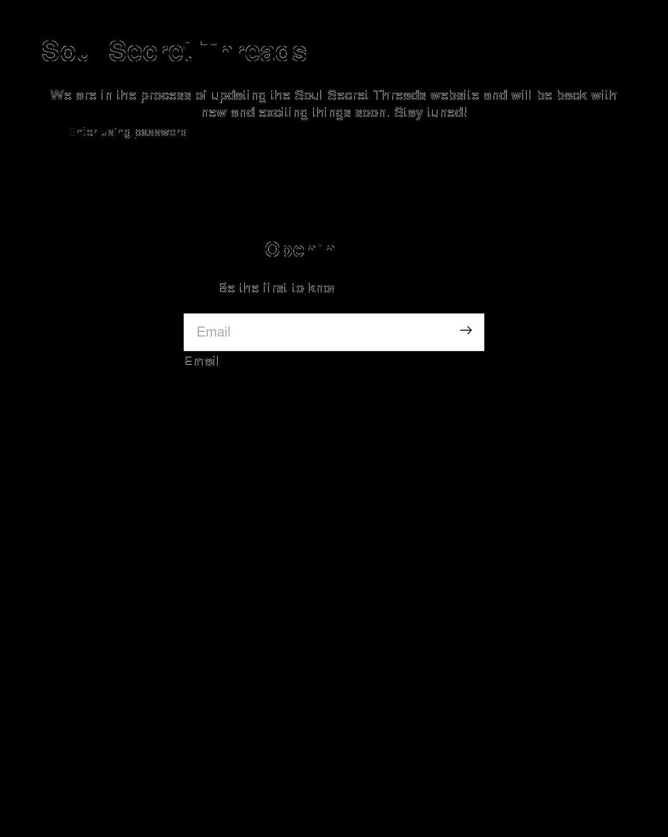 soulsecretthreads.com shopify website screenshot