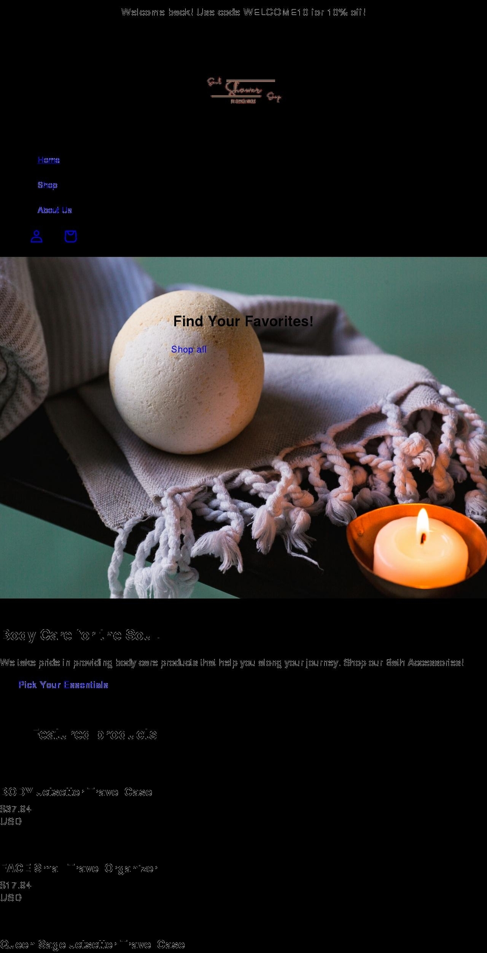 soulshowersoap.com shopify website screenshot