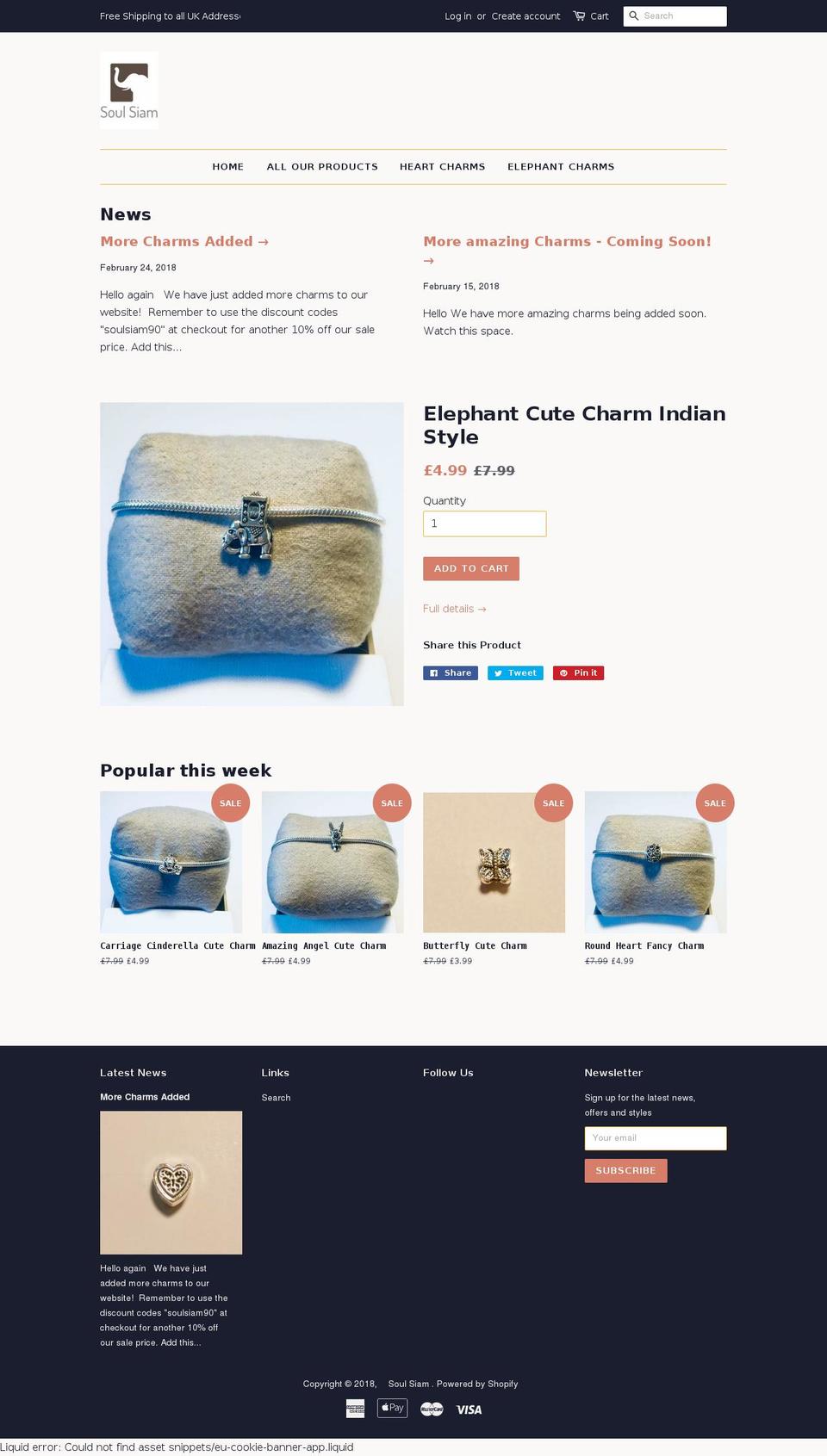 soulsiam.com shopify website screenshot