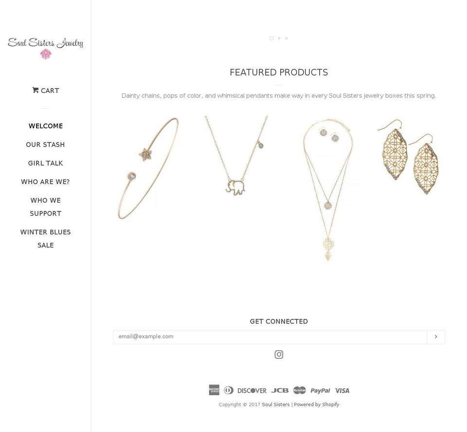 soulsistersjewelry.com shopify website screenshot