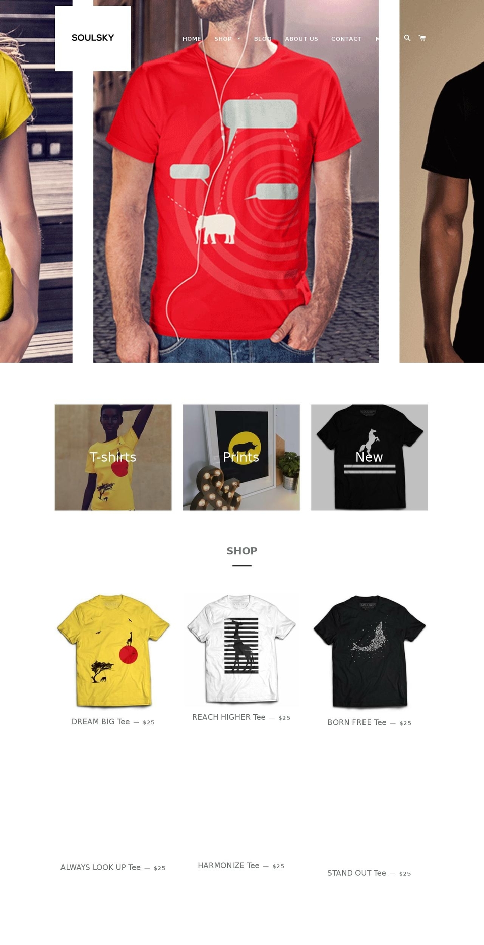 soulskybrand.com shopify website screenshot