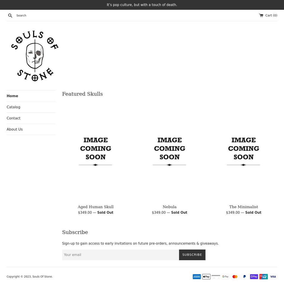 soulsofstone.com shopify website screenshot