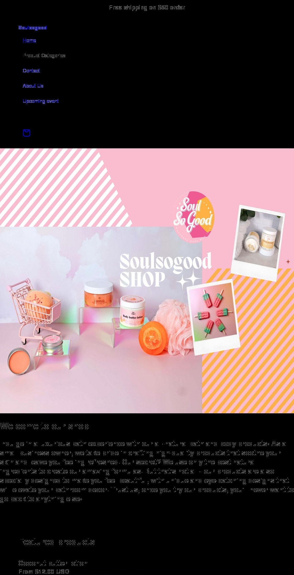 soulsogood.net shopify website screenshot