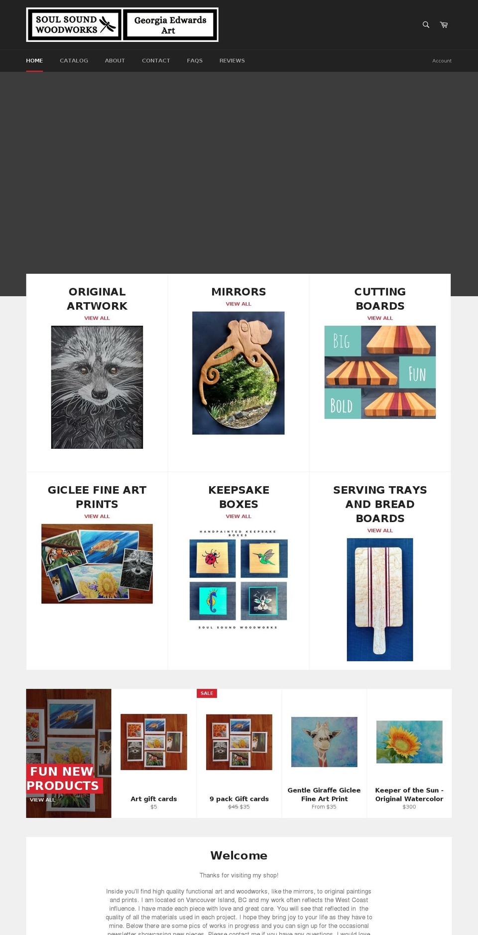 soulsoundwoodworks.com — Shopify storefront screenshot