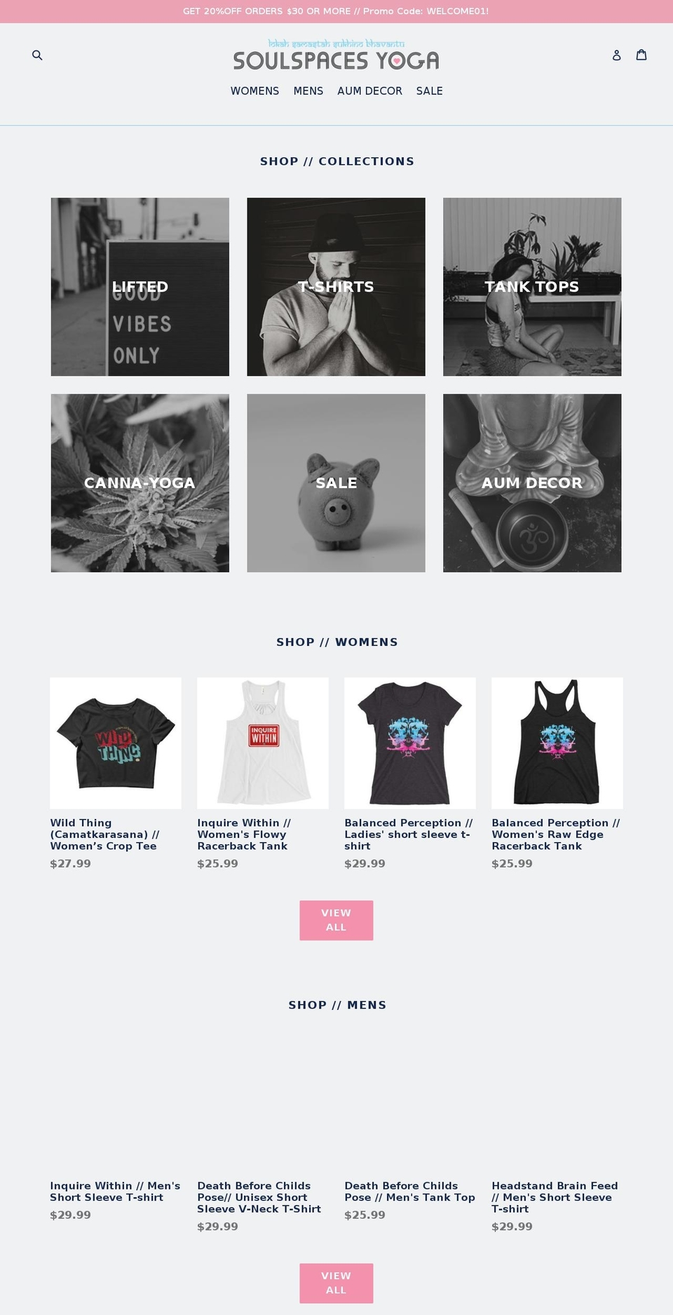 soulspacesyoga.com shopify website screenshot