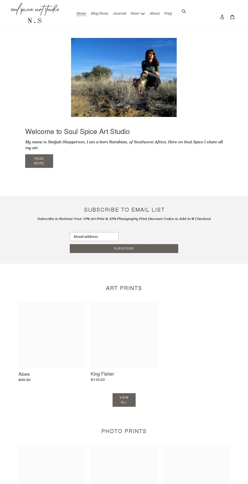 soulspiceartstudio.com shopify website screenshot