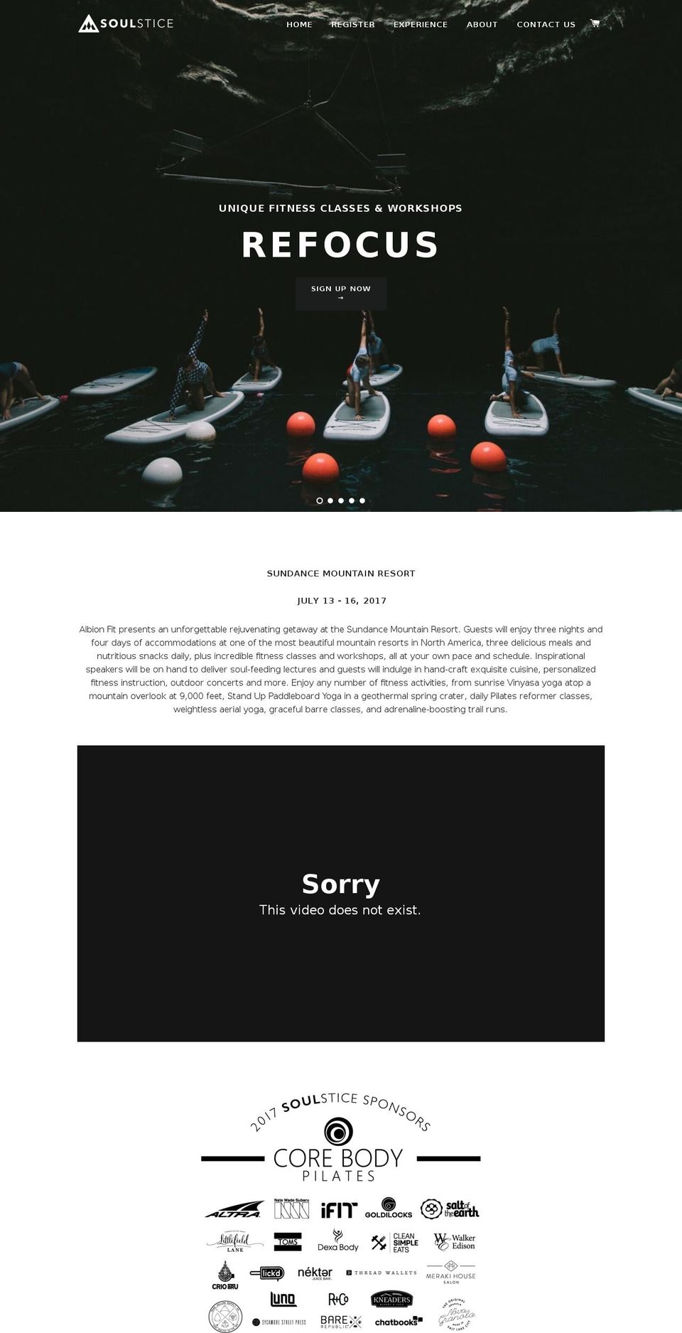 soulsticeretreat.com shopify website screenshot