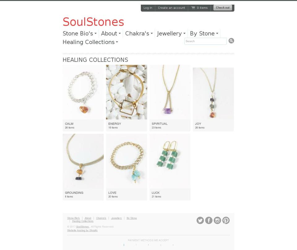soulstonesjewellery.com shopify website screenshot