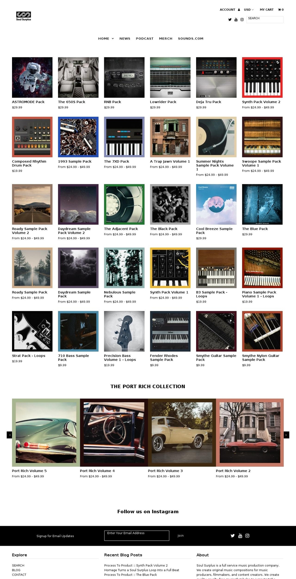 soulsurplus.com shopify website screenshot
