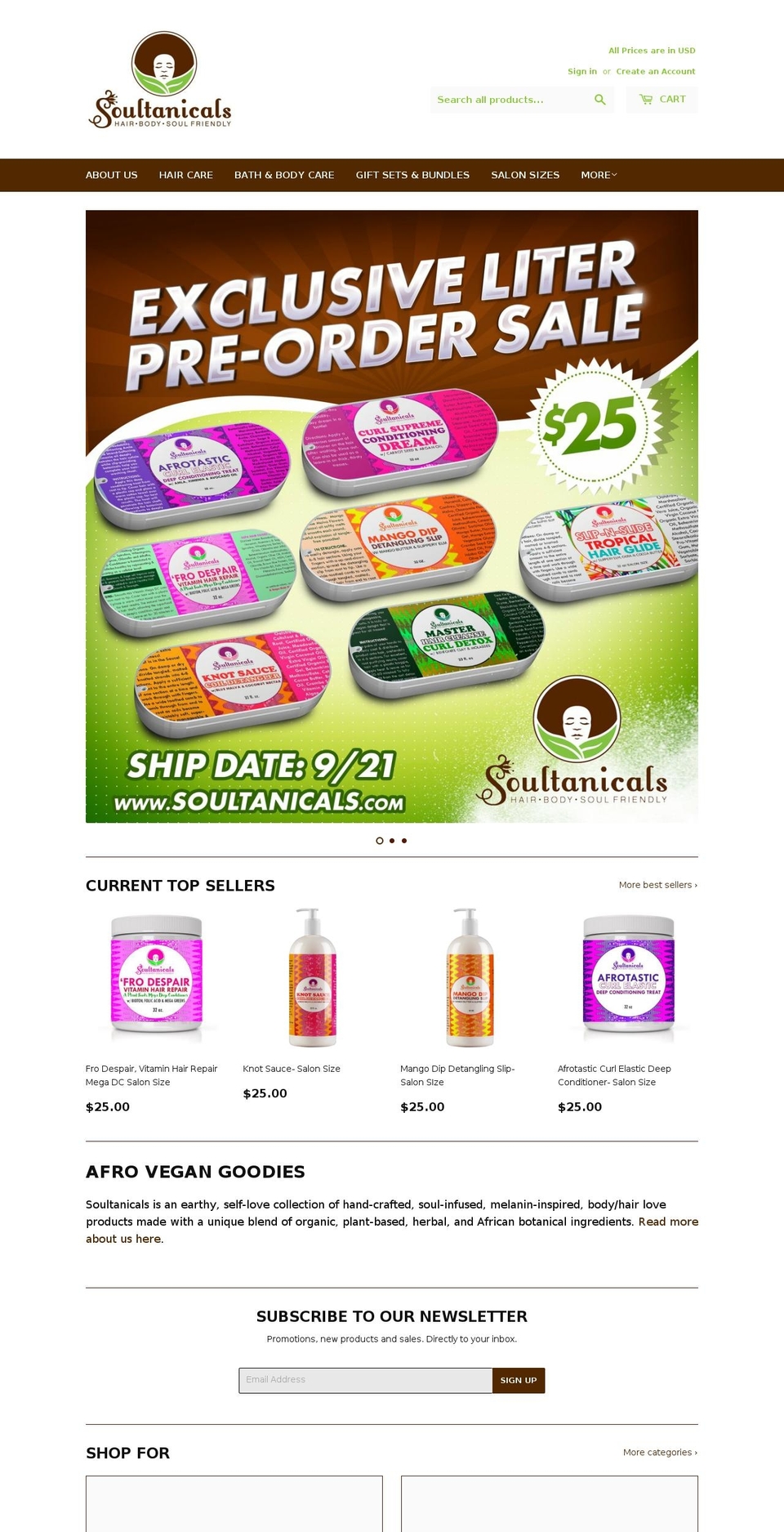 soultanicals.com — Shopify storefront screenshot