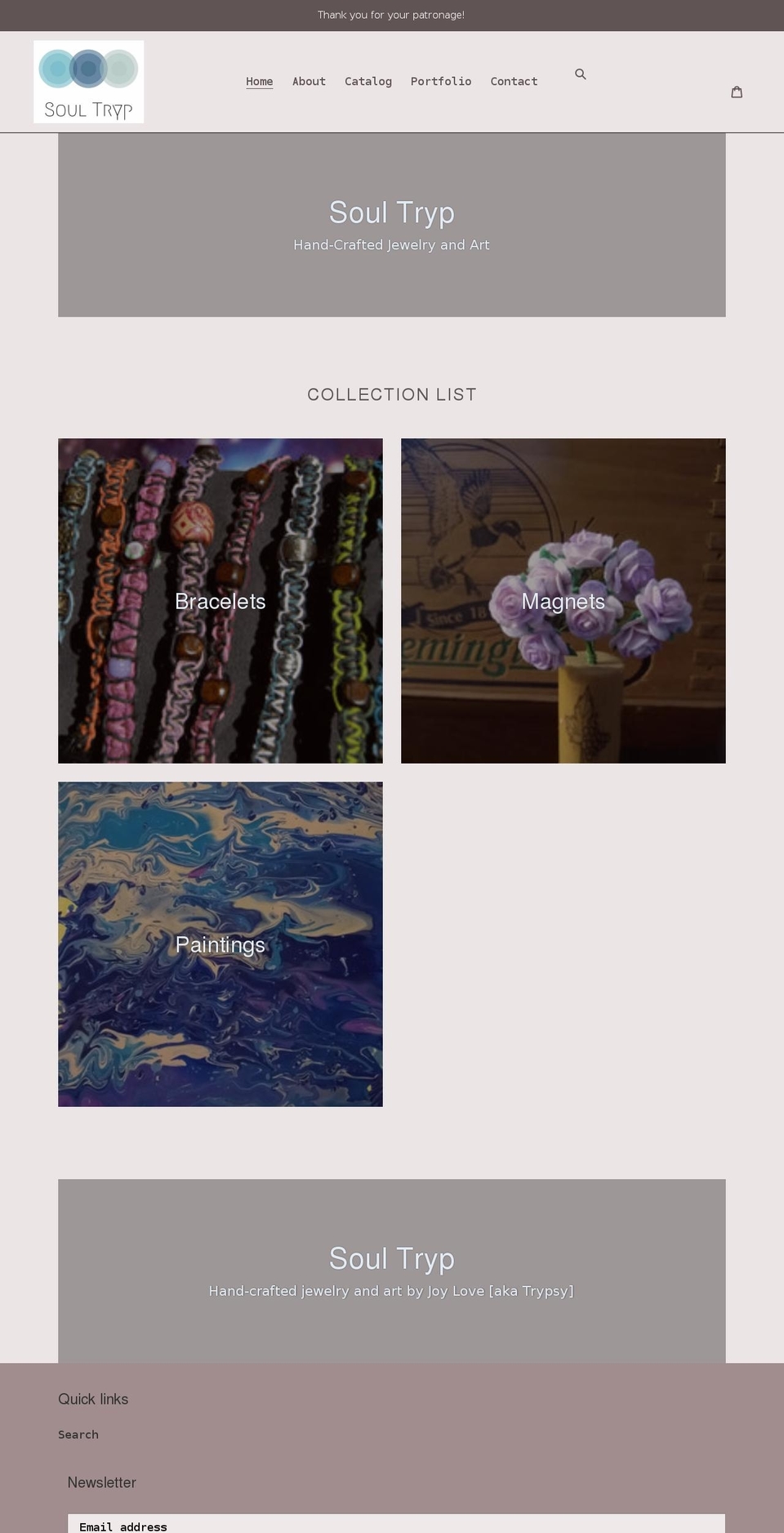 soultryp.com shopify website screenshot