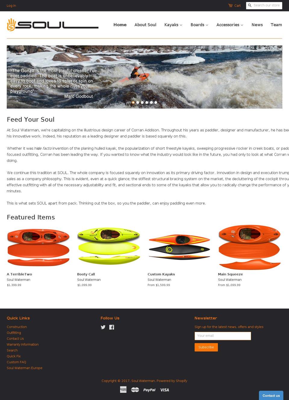 soulwaterman.com shopify website screenshot