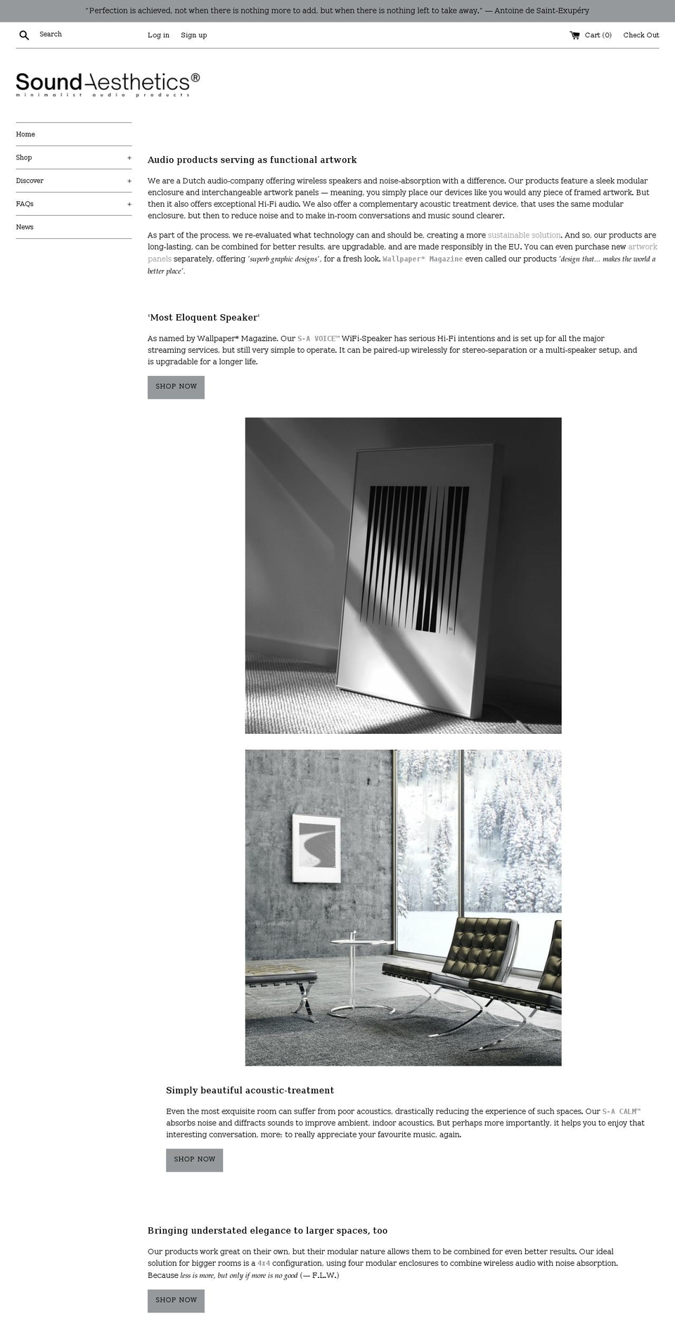 sound-aesthetics.com shopify website screenshot