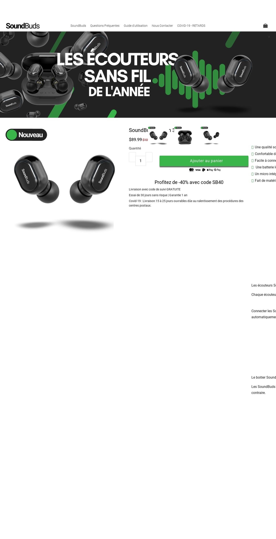 sound-buds.com shopify website screenshot