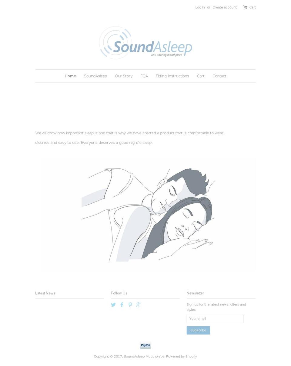 soundasleepmouthpiece.com shopify website screenshot