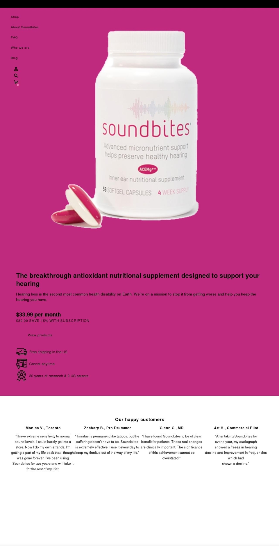soundbites.com shopify website screenshot