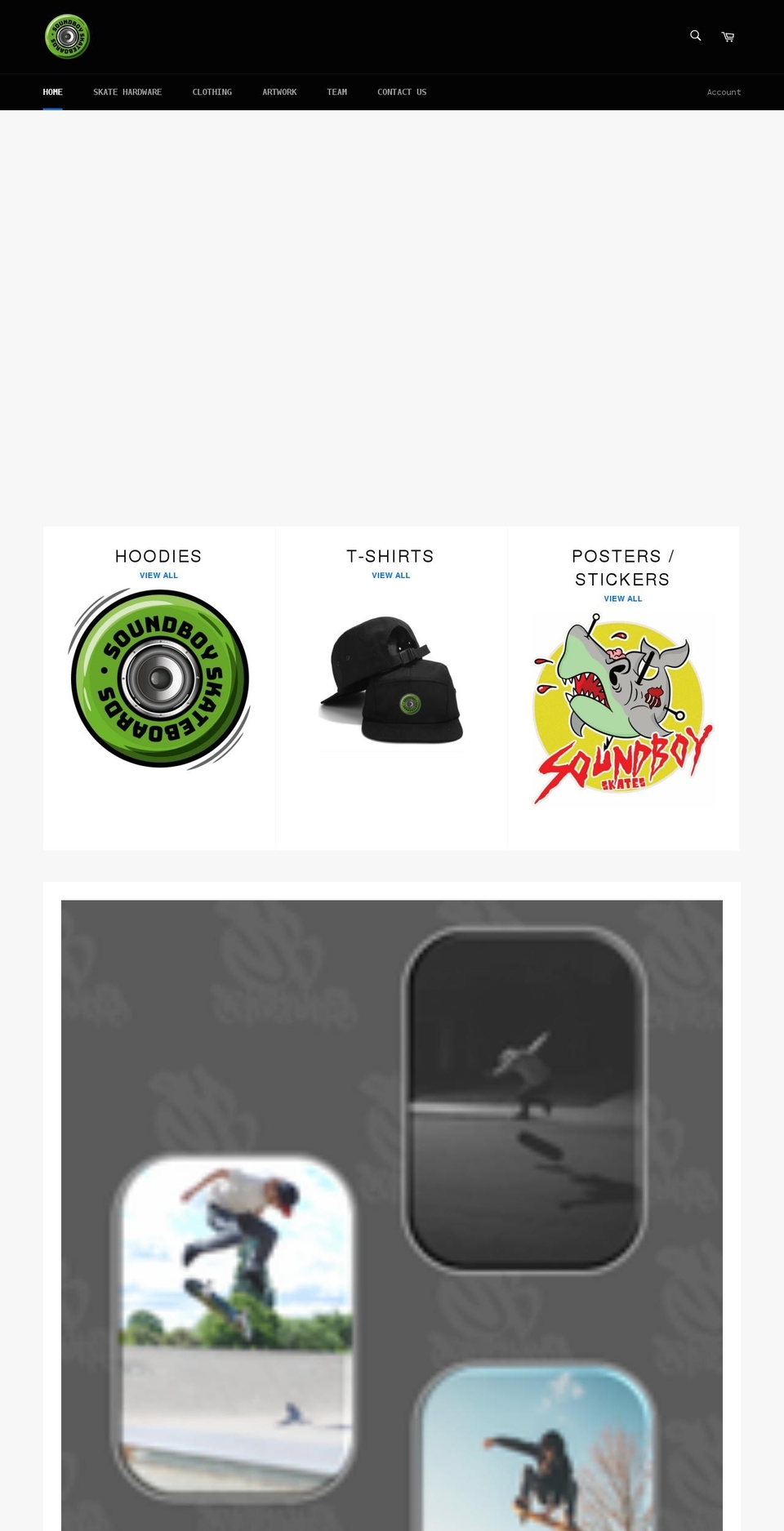 soundboyskateboards.com shopify website screenshot