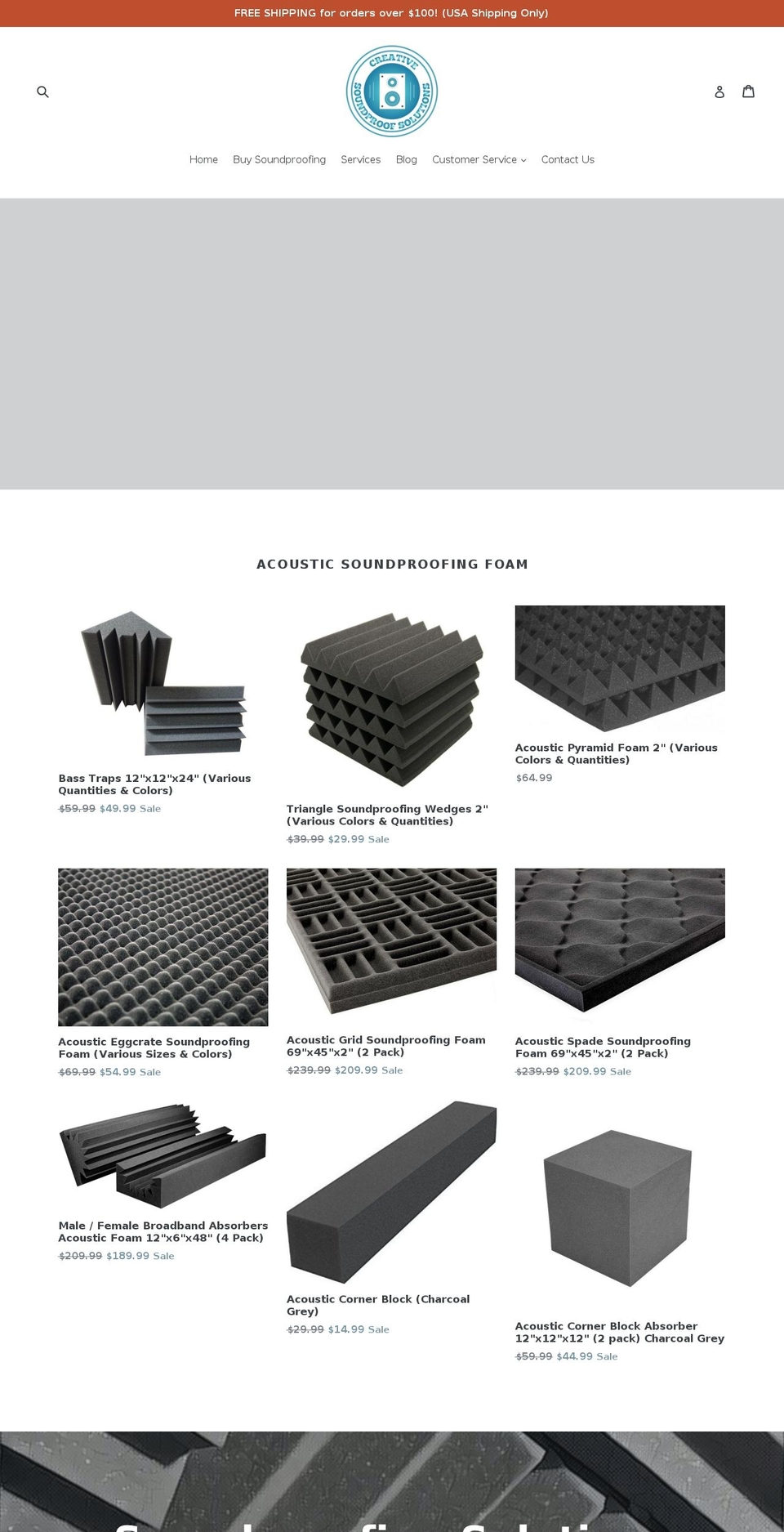 sounddampeningpanels.com shopify website screenshot