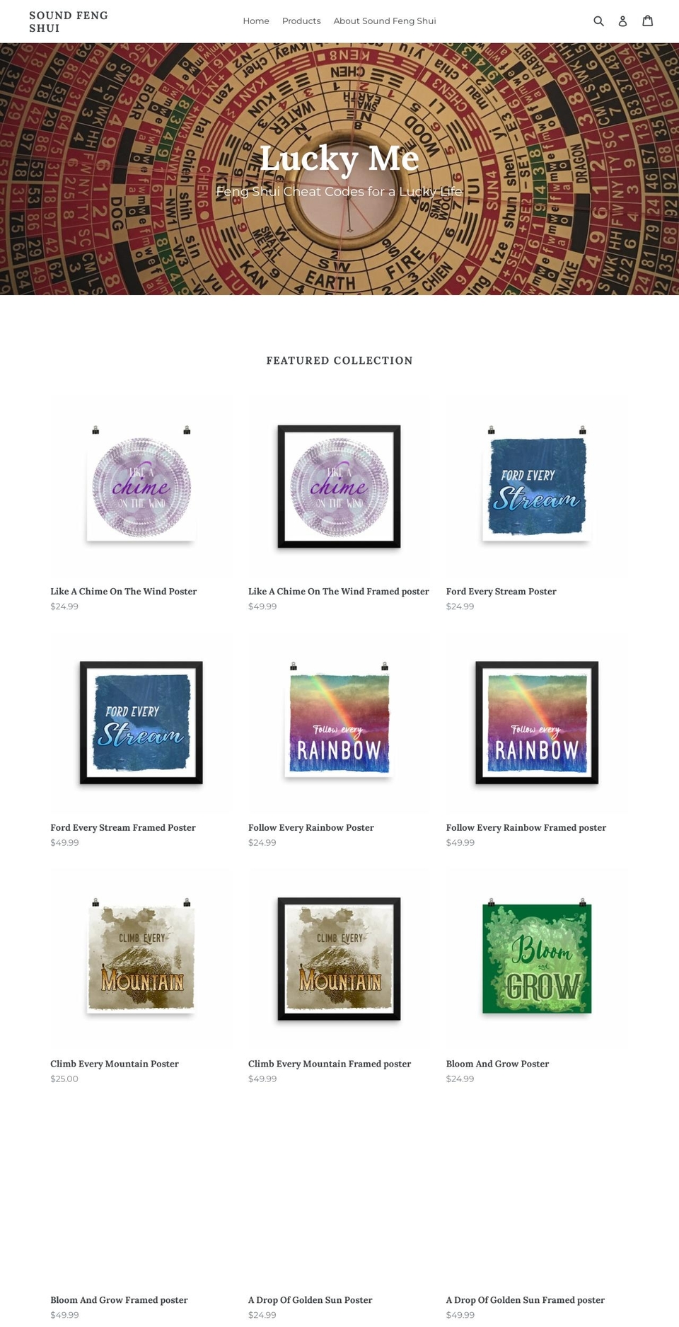 soundfengshui.com — Shopify storefront screenshot