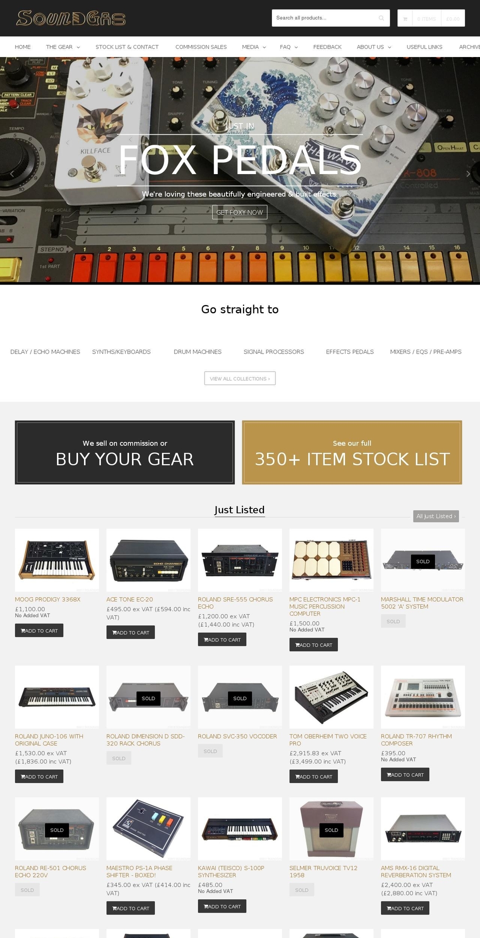 soundgas.com shopify website screenshot