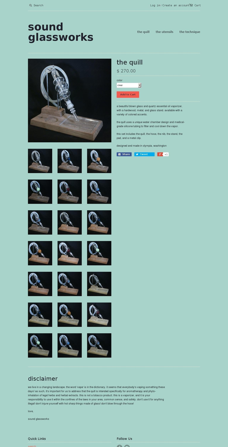 soundglassworks.com shopify website screenshot
