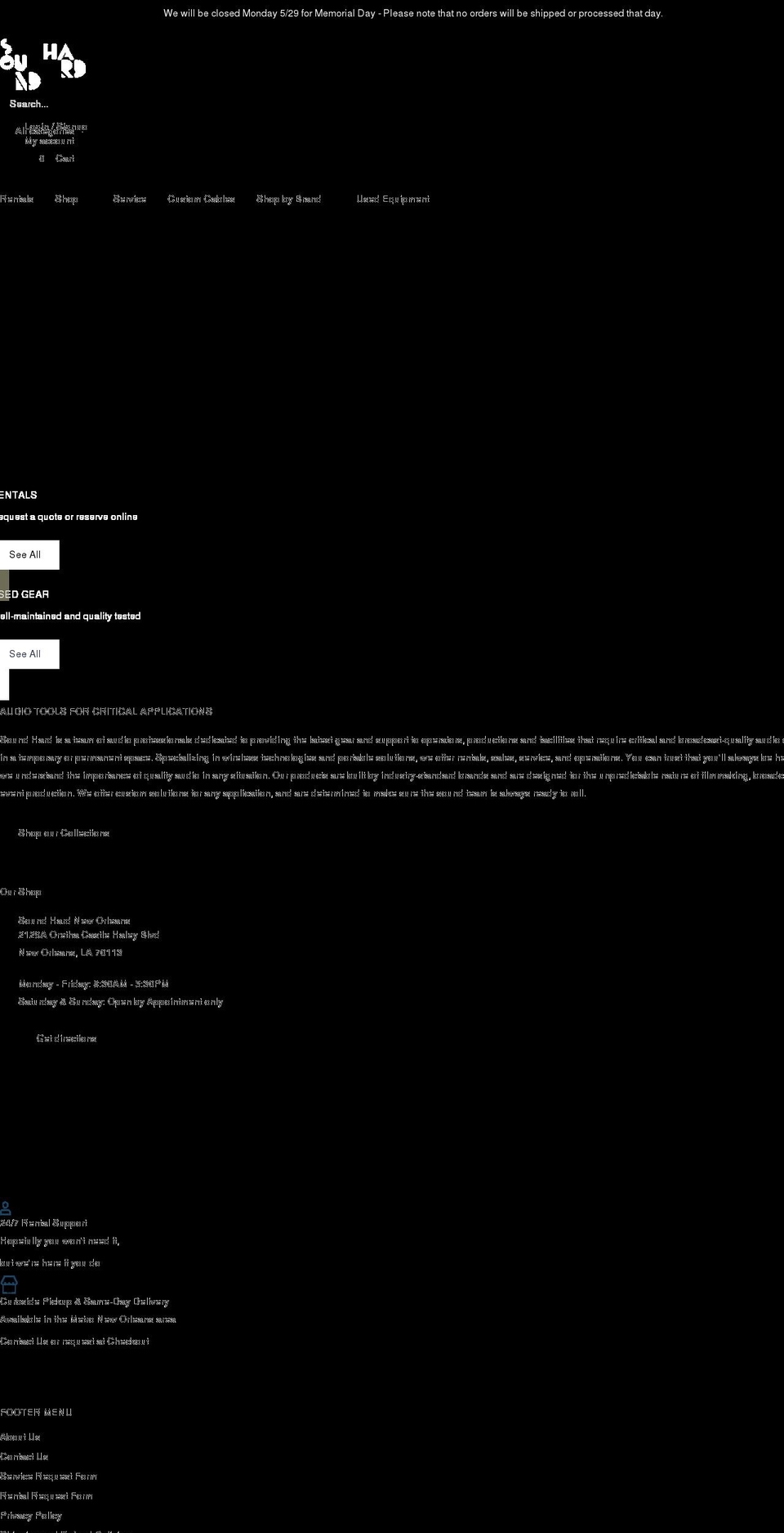 soundhard.com shopify website screenshot