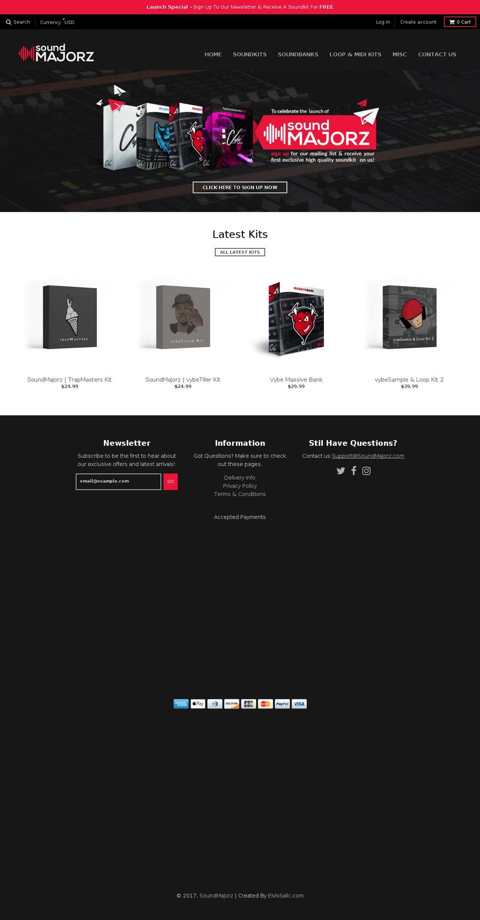 soundmajorz.com shopify website screenshot