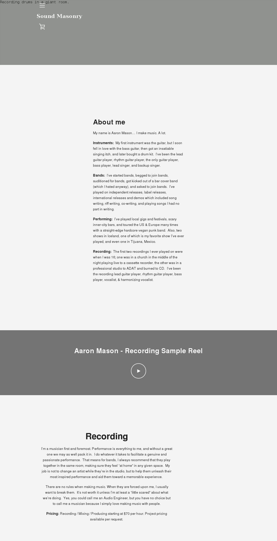 website Shopify theme site example soundmasonry.com