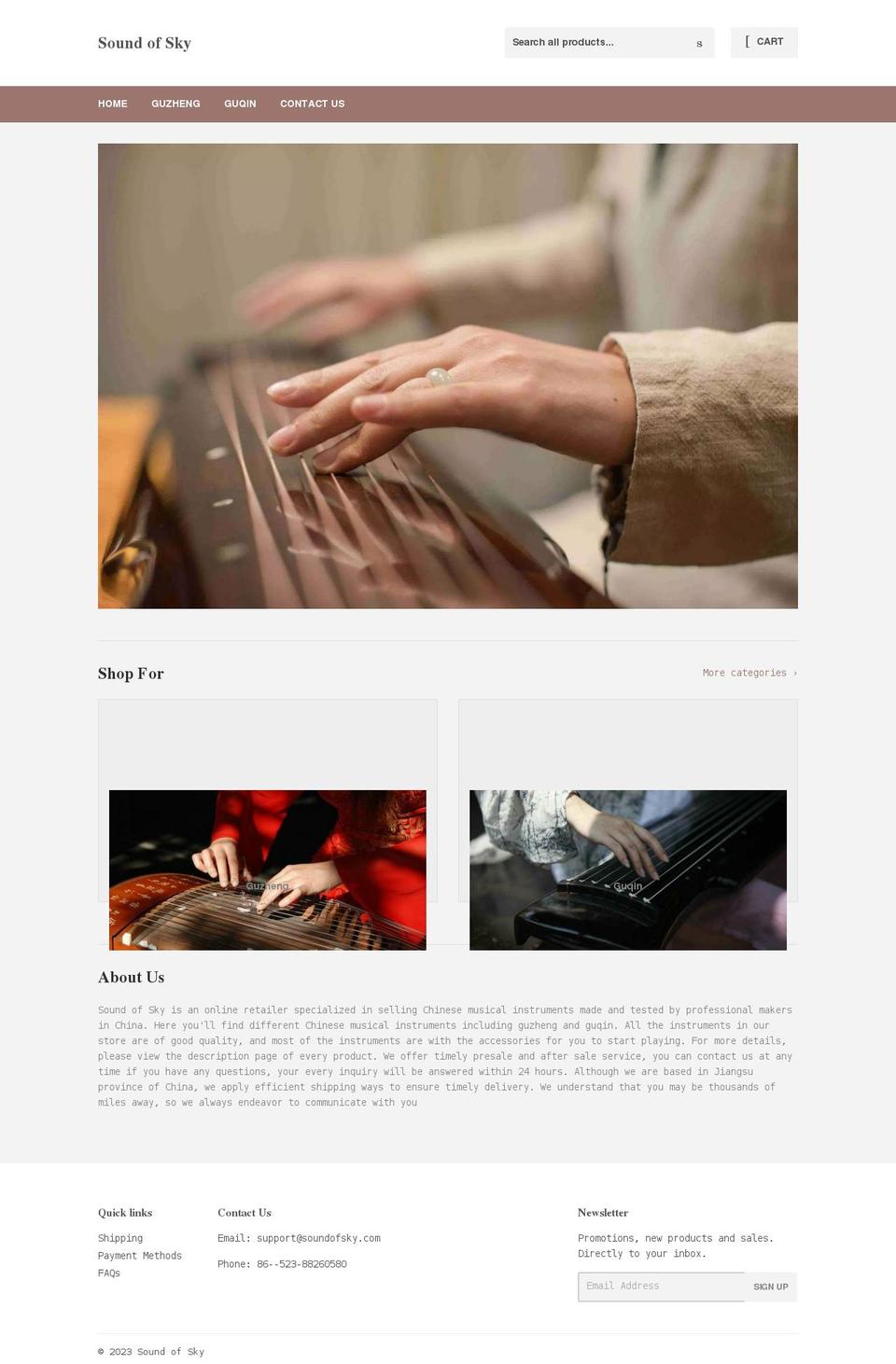 soundofsky.com shopify website screenshot