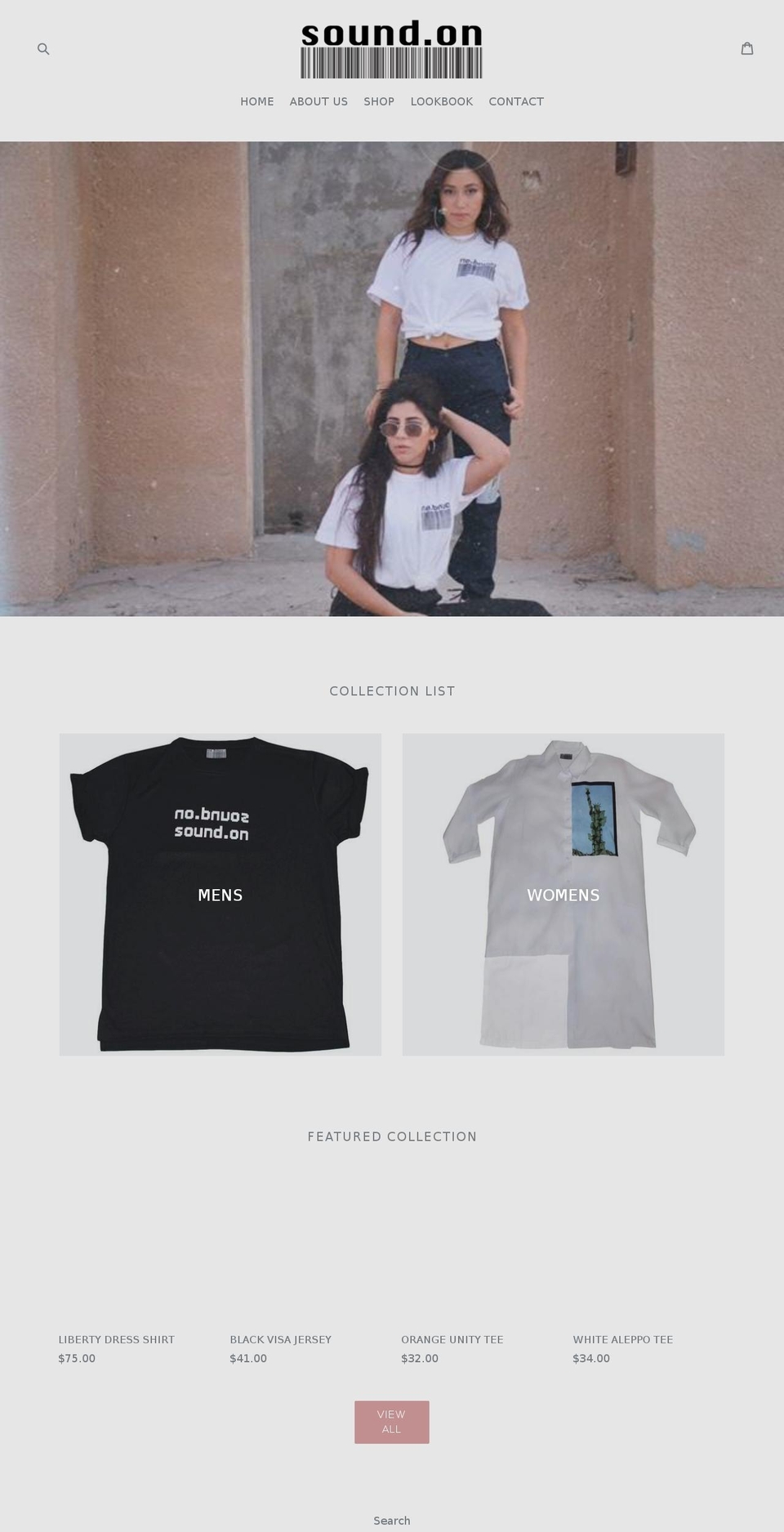 soundonstreetwear.com — Shopify storefront screenshot