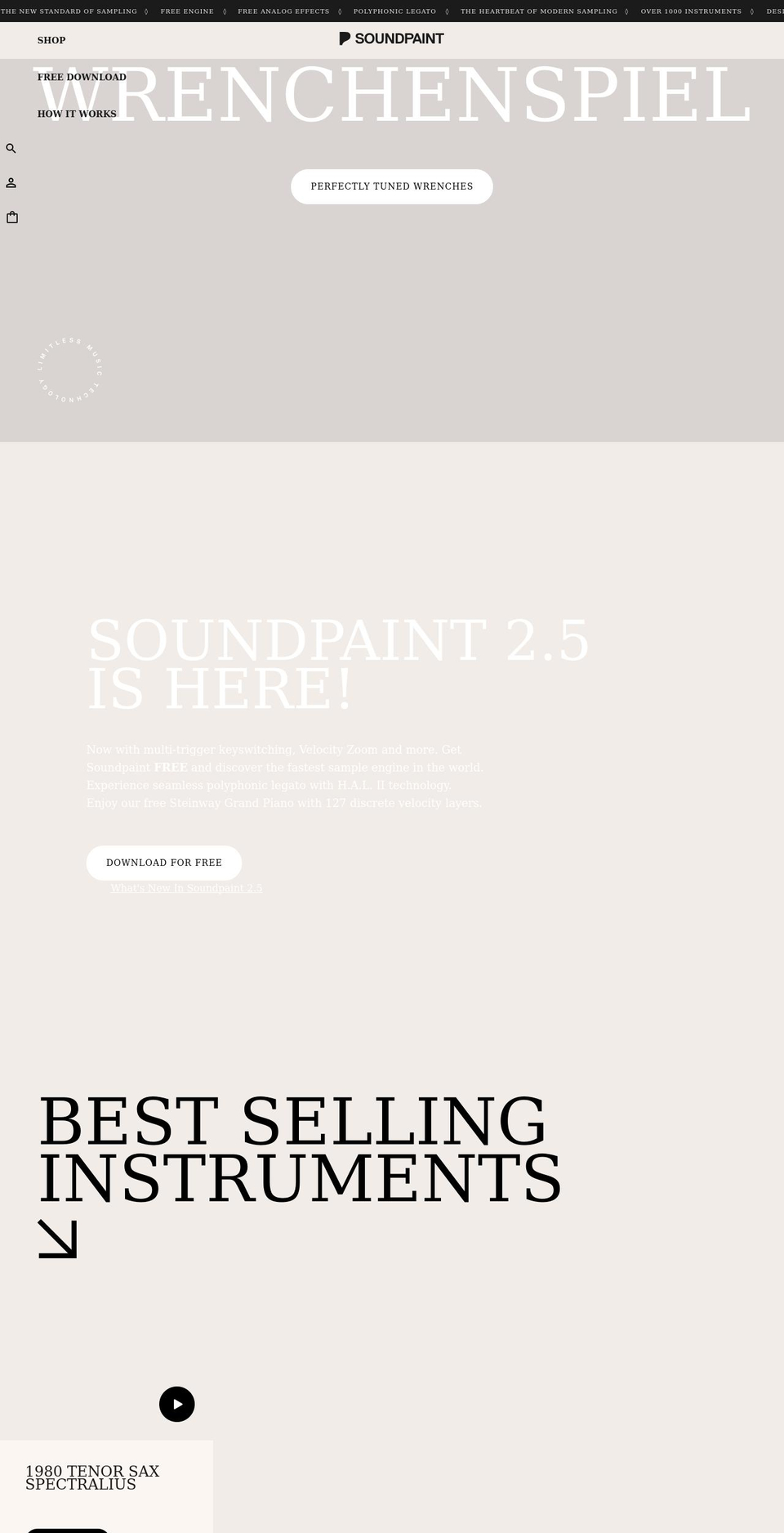 soundpaint.com shopify website screenshot