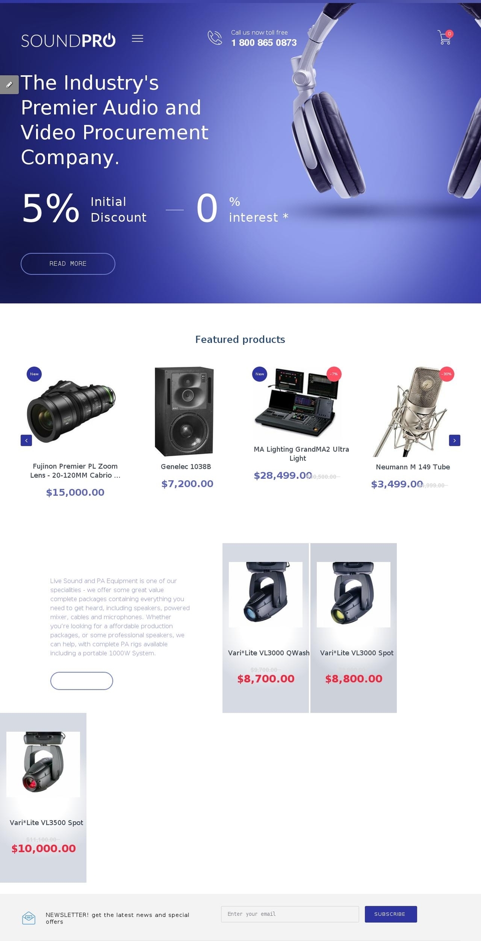 theme254 Shopify theme site example soundproaudio.com