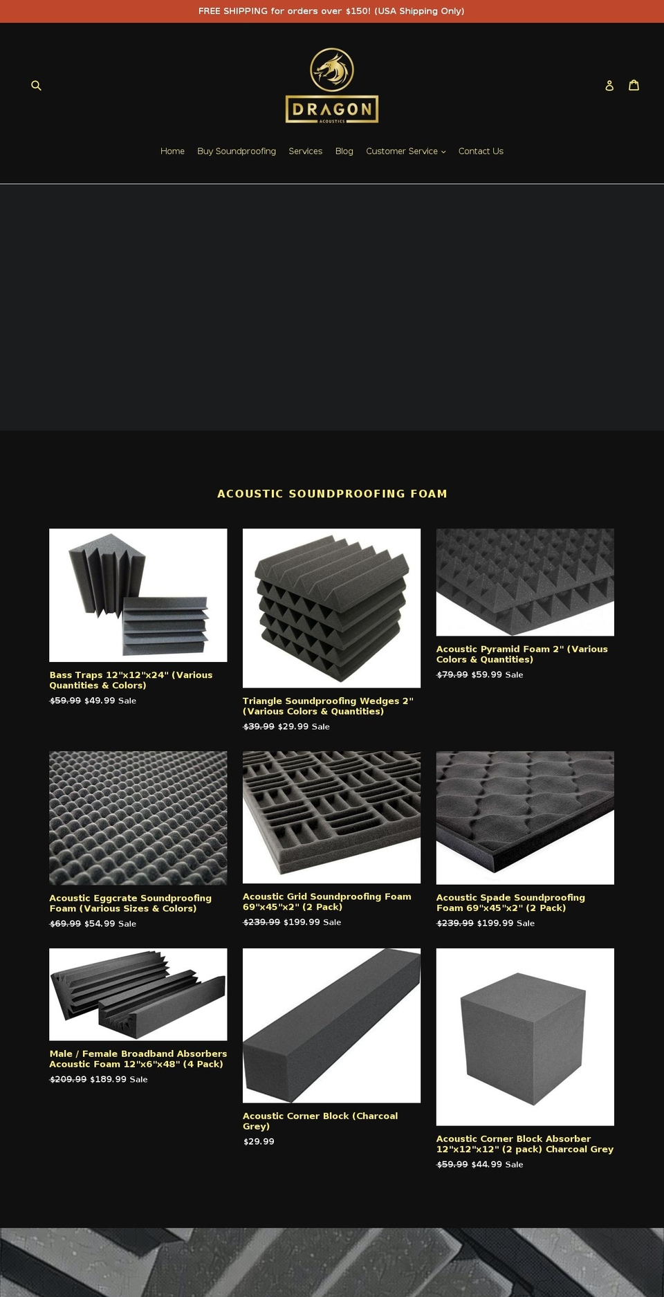 soundprooffoampanels.com — Shopify storefront screenshot
