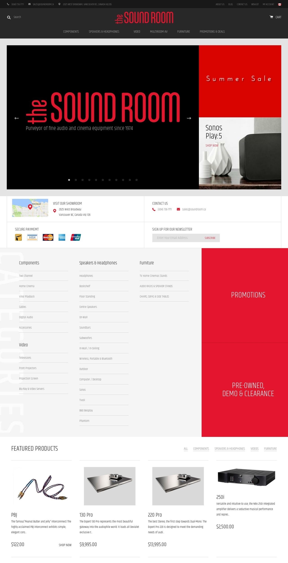 soundroom.ca shopify website screenshot