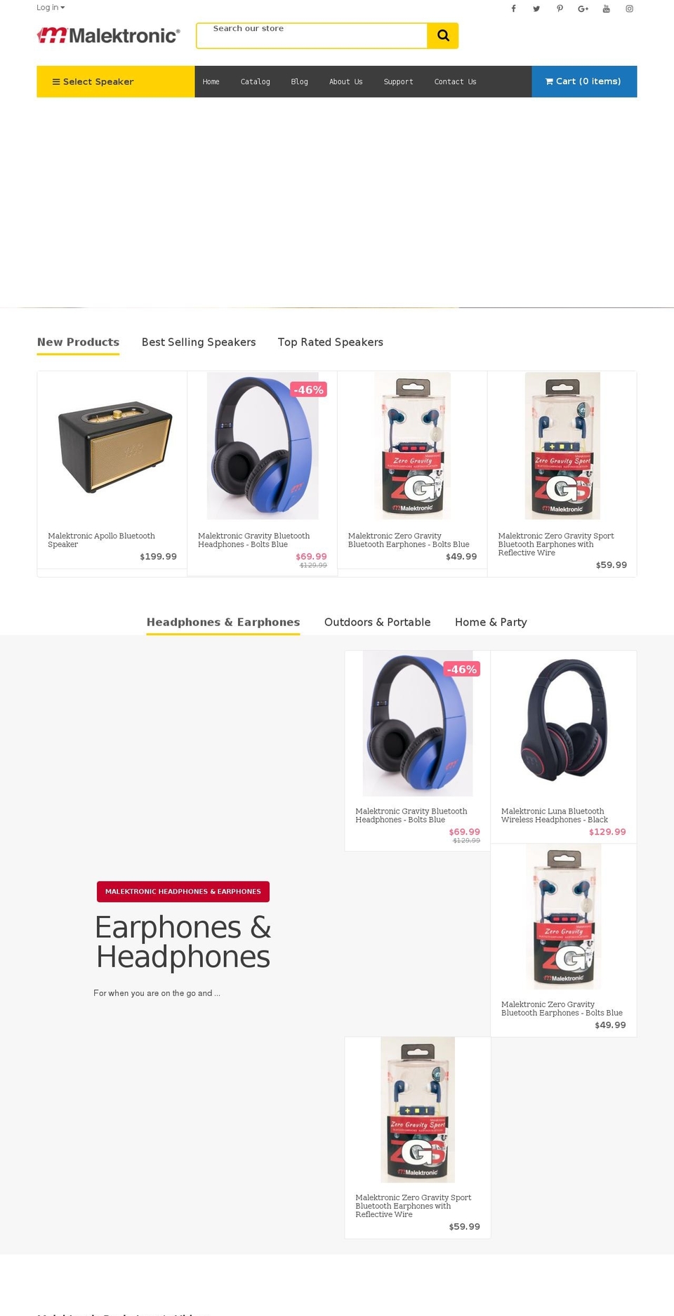 Malektronic 2.0 Shopify theme site example sounds-perfect.com