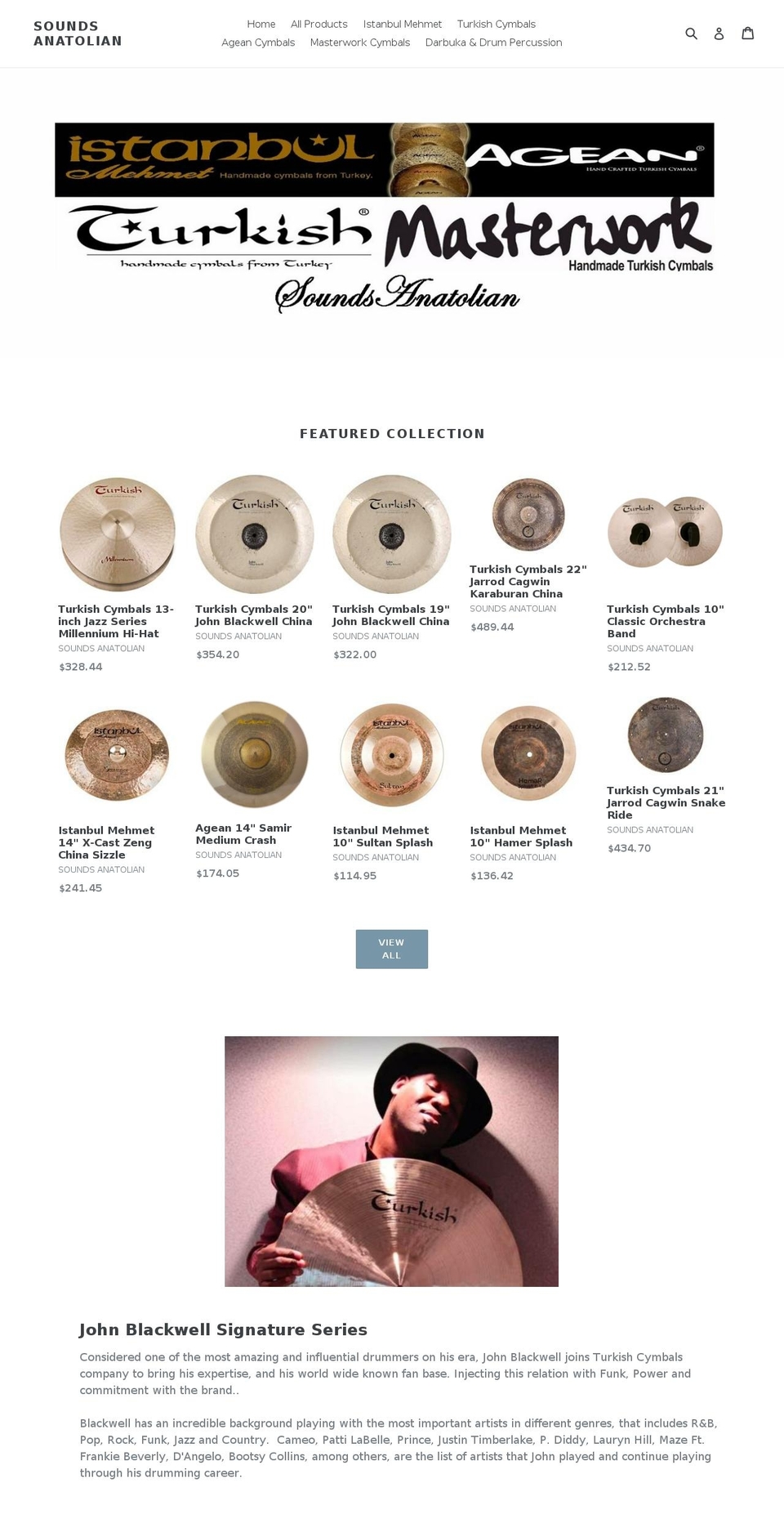 soundsanatolian.com — Shopify storefront screenshot