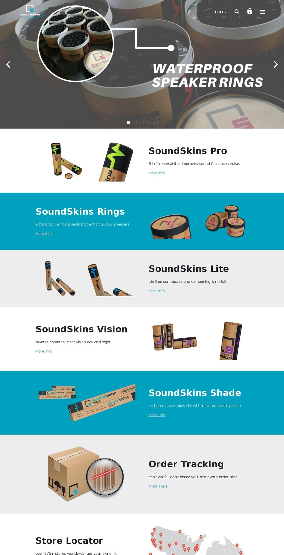 SoundSkins Global Shopify theme site example soundskins-usa.com